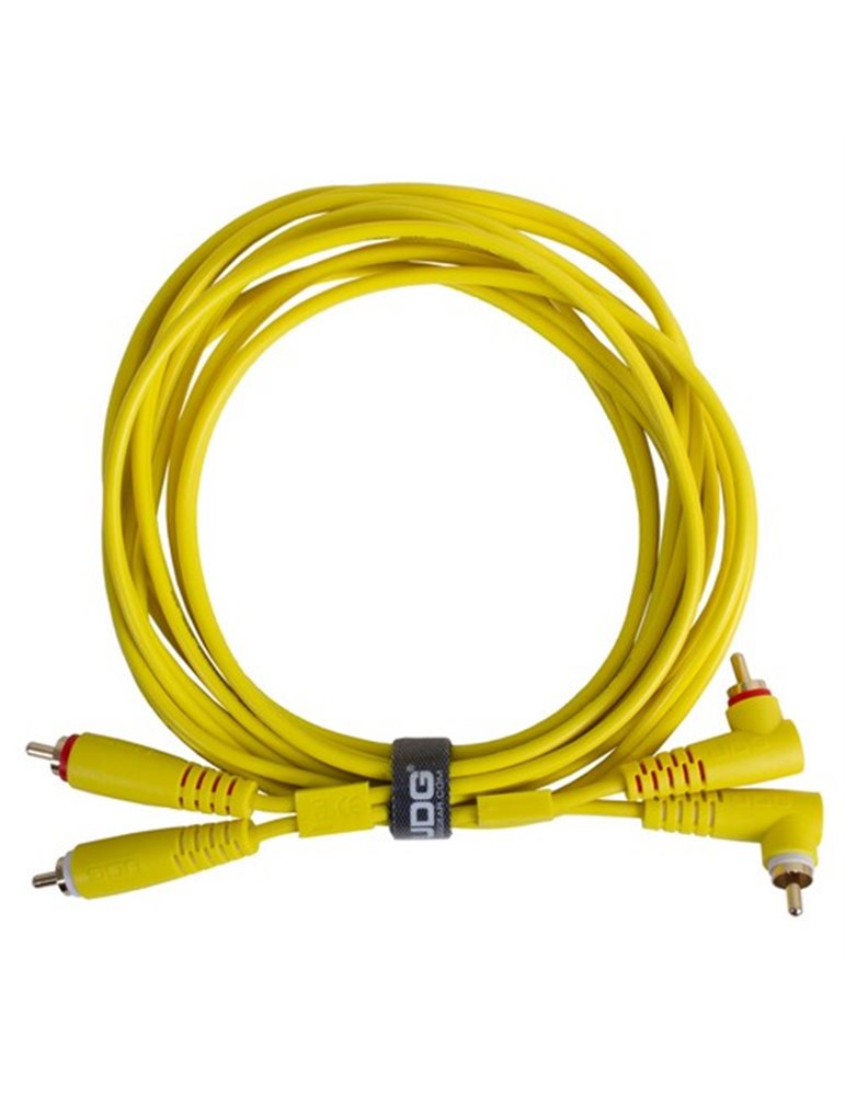U97005YL - ULTIMATE AUDIO CABLE SET RCA STRAIGHT - RCA ANGLED YELLOW