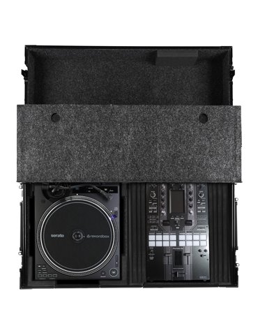 U91100BL - ULTIMATE FLIGHT CASE SINGLE TURNTABLE BATTLE/PLX-CRSS12+10'/12' MIXER PLUS 2