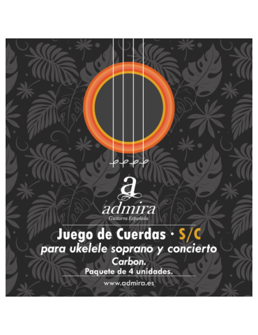 JUEGO DE CUERDAS ADMIRA PARA UKELELE SOPRANO Y CONCIERTO CA500UKCSC CARBON
