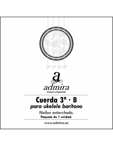 3ª CUERDA ADMIRA PARA UKELELE BARITONO NAILON ENTORCHADO CA503UKB