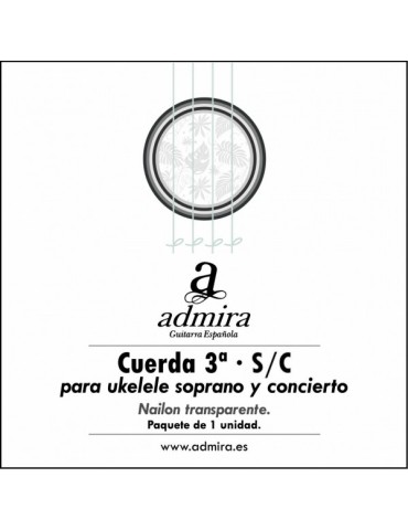 3ª CUERDA ADMIRA PARA UKELELE SOPRANO/CONCIERTO NAILON CA503UKSC