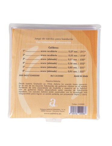 JUEGO DE CUERDAS ADMIRA PARA BANDURRIA 2