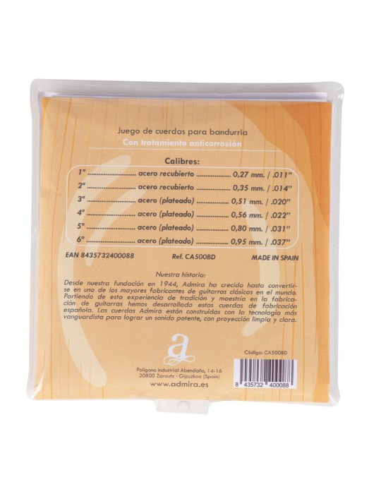 JUEGO DE CUERDAS ADMIRA PARA BANDURRIA