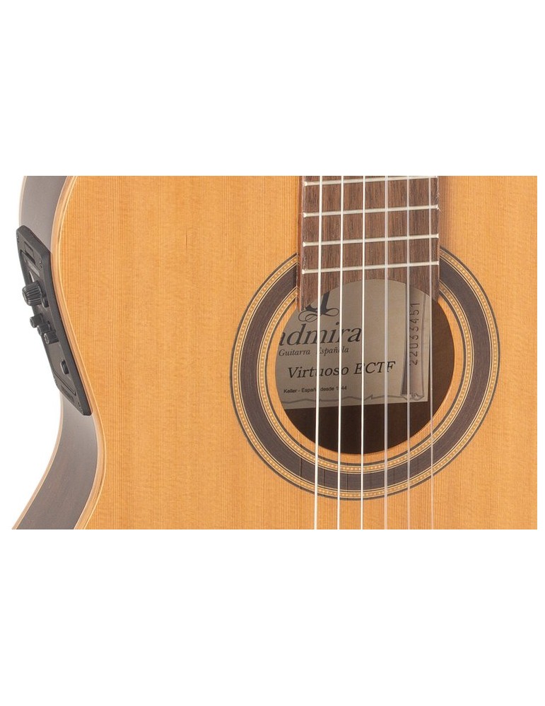 GUITARRA CLÁSICA ADMIRA VIRTUOSO ELECTRIFICADA FISHMAN CUERPO ESTRECHO CUTAWAY SERIE CONSERVATORIO