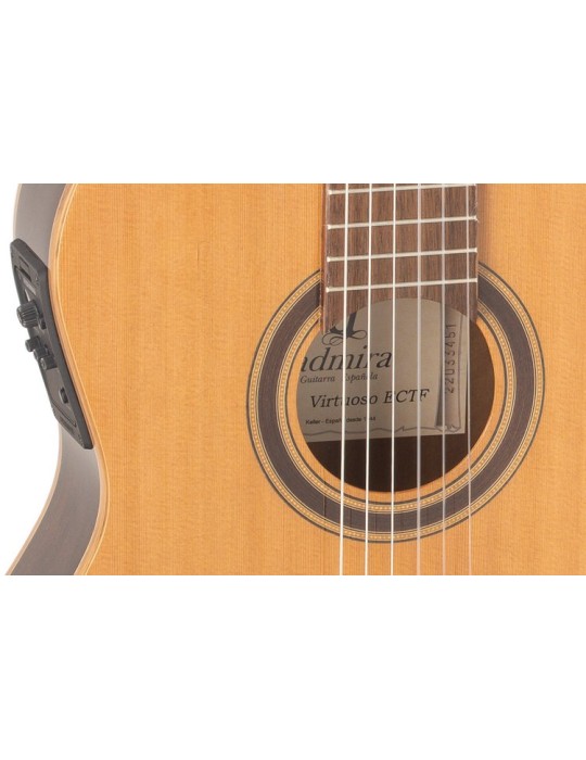 GUITARRA CLÁSICA ADMIRA VIRTUOSO ELECTRIFICADA FISHMAN CUERPO ESTRECHO CUTAWAY SERIE CONSERVATORIO