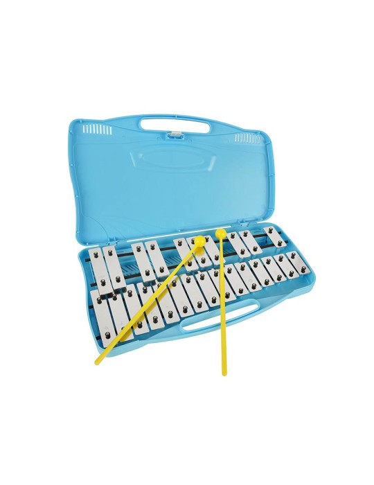 glockenspiel, 25 notes, G-G, in plastic case, with