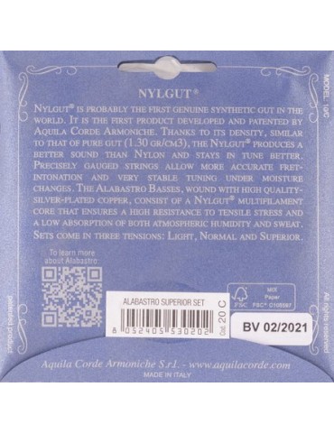 JUEGO DE CUERDAS AQUILA PARA GUITARRA CLÁSICA 20C ALABASTRO TENSIÓN SUPERIOR 2