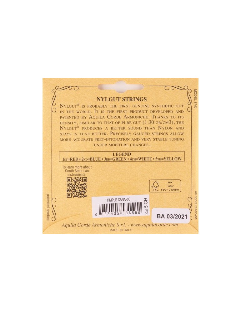 JUEGO DE CUERDAS AQUILA PARA TIMPLE SOPRANO 5CH