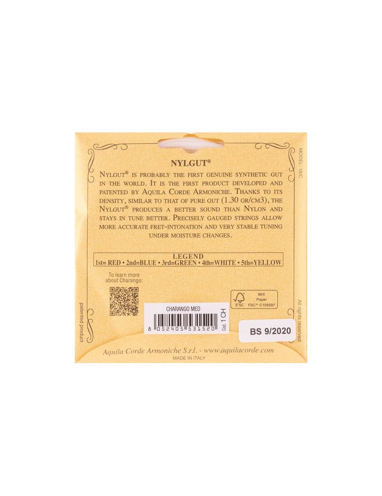 JUEGO DE CUERDAS AQUILA PARA CHARANGO 1CH TENSIÓN MEDIA