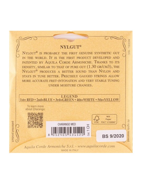 JUEGO DE CUERDAS AQUILA PARA CHARANGO 1CH TENSIÓN MEDIA