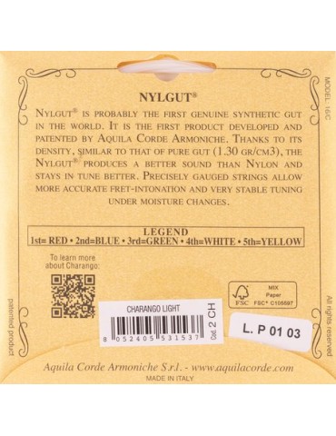 JUEGO DE CUERDAS AQUILA PARA CHARANGO 2CH TENSIÓN LIGERA 2