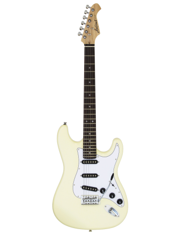 GUITARRA ELÉCTRICA ARIA TIPO STRATOCASTER BLANCA VINTAGE