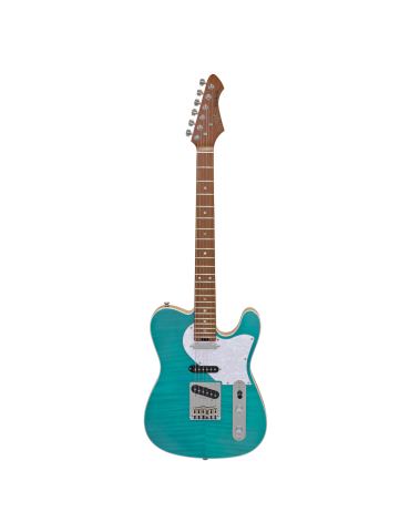GUITARRA ELÉCTRICA ARIA TC 615-MK2-NASHVILLE AZUL TURQUESA TRANSLÚCIDA 2
