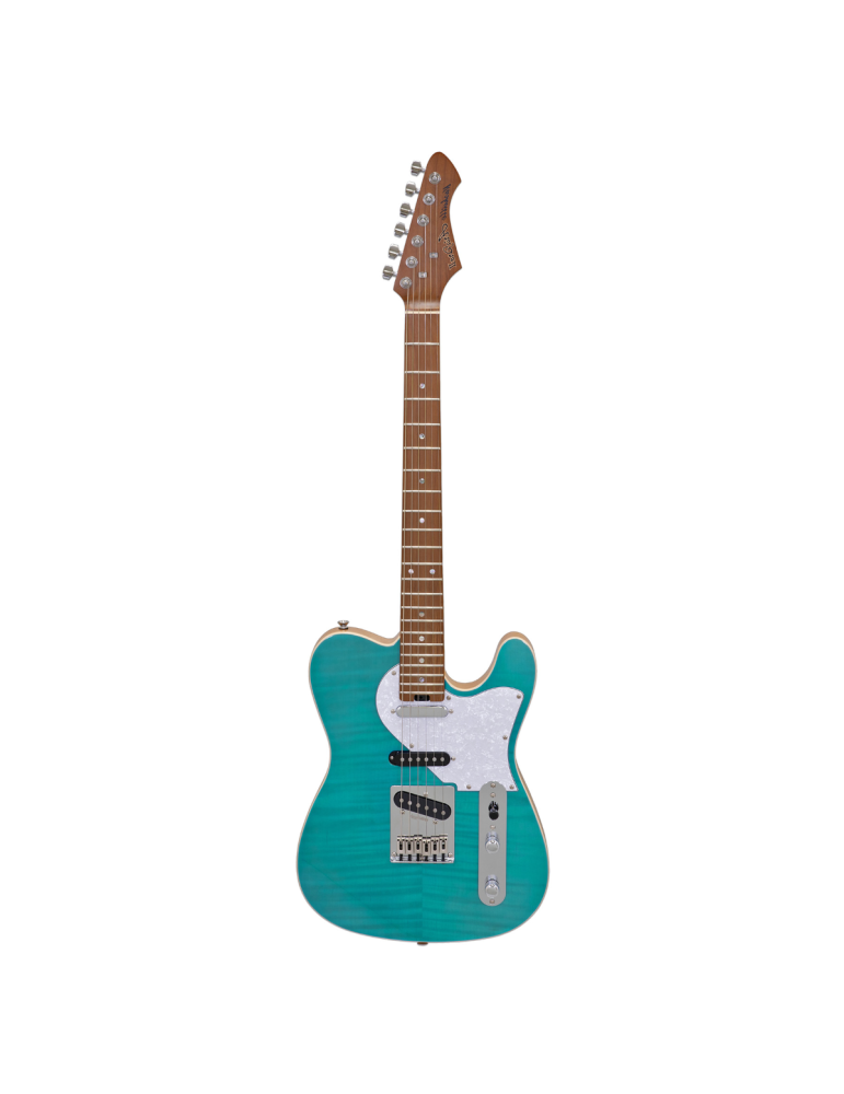 GUITARRA ELÉCTRICA ARIA TC 615-MK2-NASHVILLE AZUL TURQUESA TRANSLÚCIDA