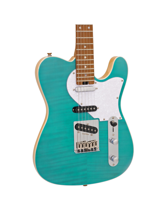 GUITARRA ELÉCTRICA ARIA TC 615-MK2-NASHVILLE AZUL TURQUESA TRANSLÚCIDA