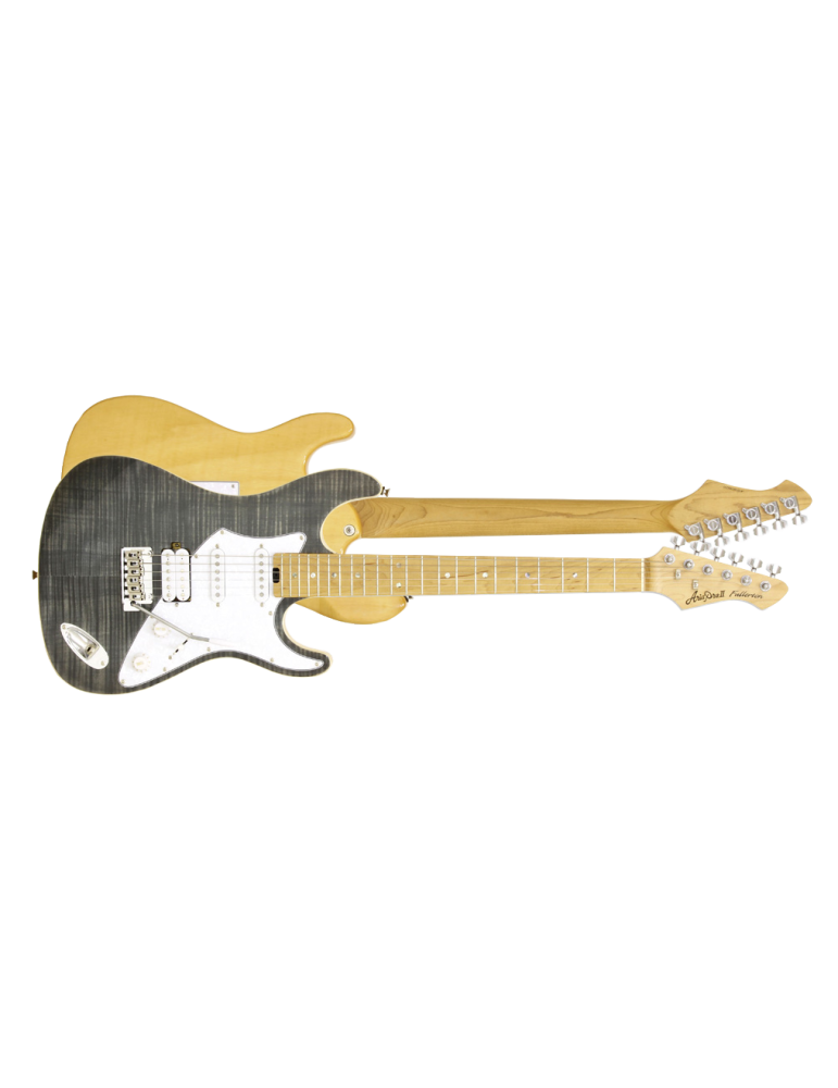 GUITARRA ELÉCTRICA ARIA ST 714-MK2-FULLERTON NEGRA TRANSLÚCIDA