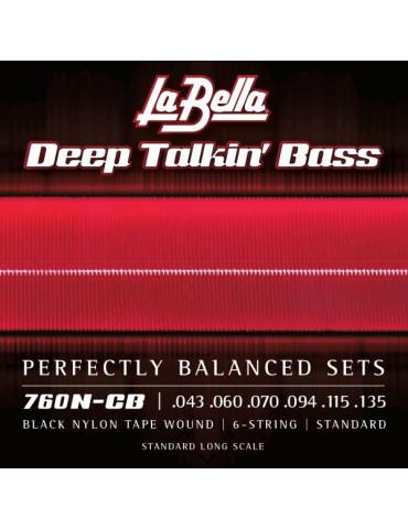JUEGO DE CUERDAS PARA BAJO DEEP TALKIN´BLACK NYLON 6 CUERDAS