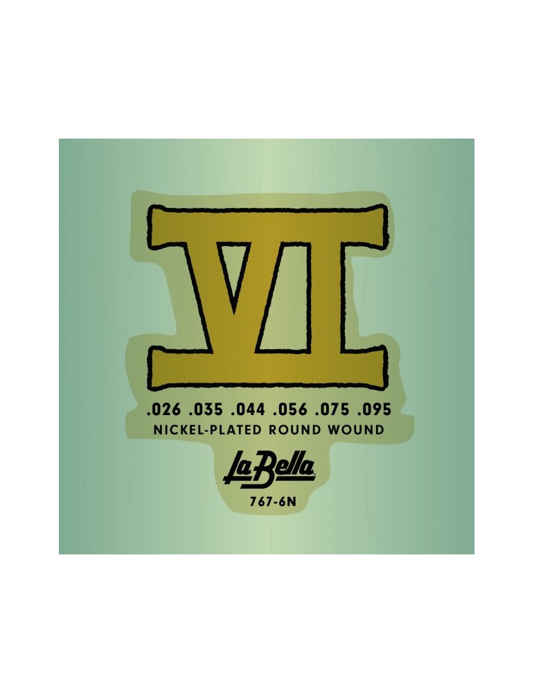 JUEGO DE CUERDAS LA BELLA BAJO VI NICKEL PLATED ROUND WOUND