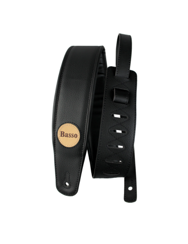 CORREA BASSO PARA GUITARRA Y BAJO SERIE CLÁSICA NEGRA ACOLCHADA