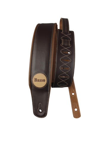 CORREA BASSO PARA GUITARRA Y BAJO SERIE CLÁSICA MARRÓN ACOLCHADA