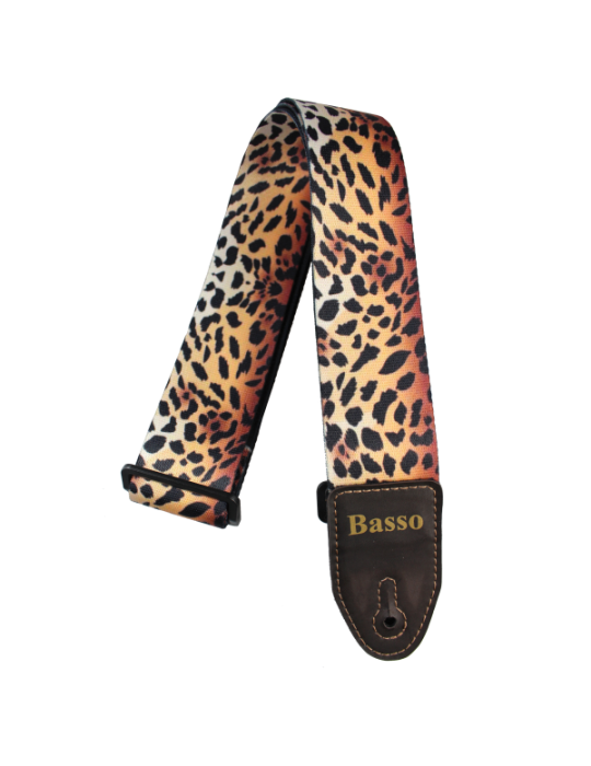 CORREA BASSO PARA GUITARRA Y BAJO SERIE SALVAJE LEOPARDO