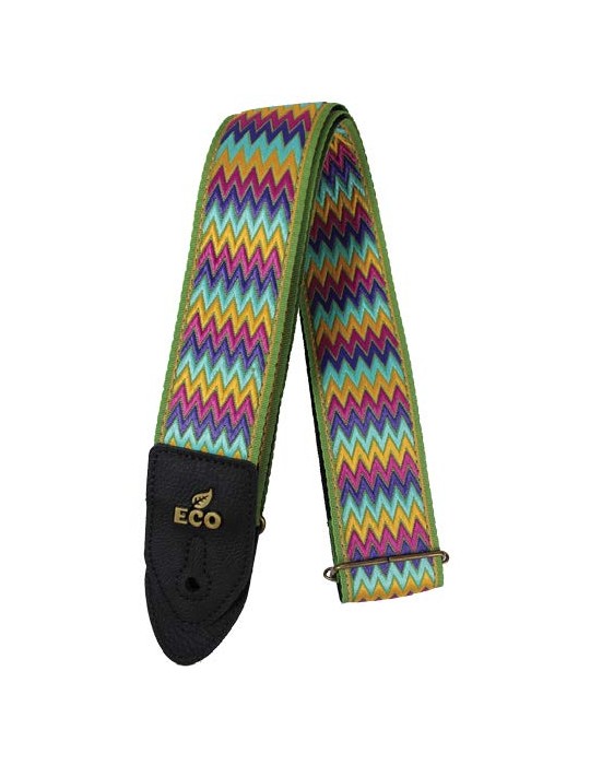 CORREA PARA GUITARRA Y PARA BAJO BASSO VEGANA LINEA INDIA VERDE
