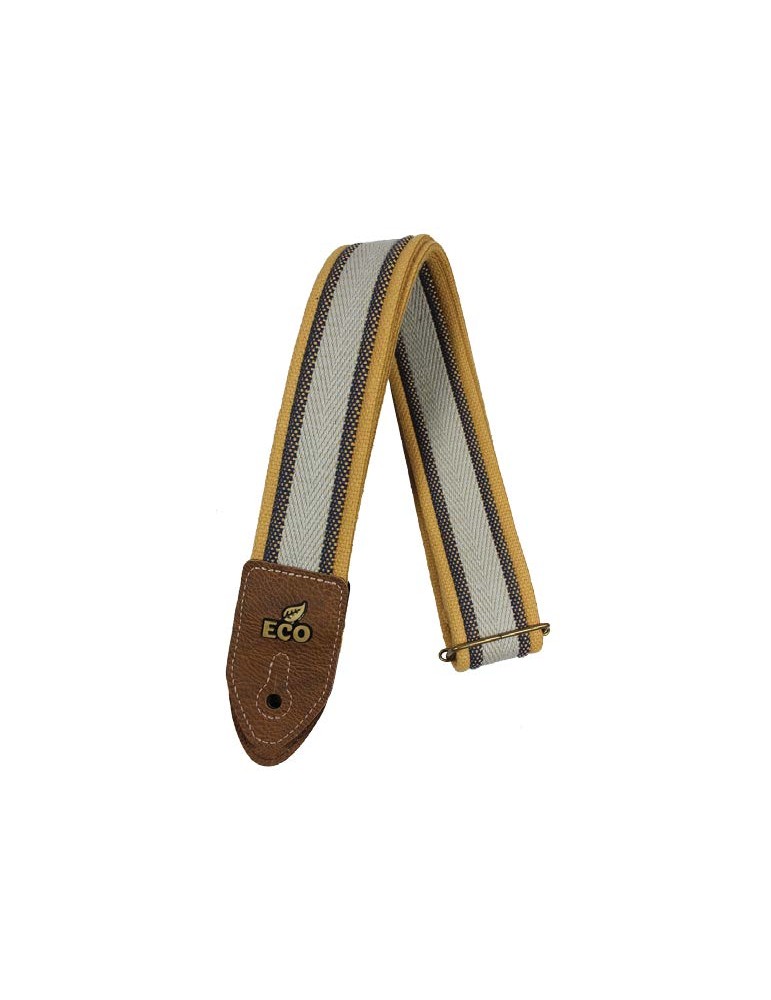 CORREA PARA GUITARRA Y PARA BAJO BASSO VEGANA LINEA HILO ECOLÓGICO MARRÓN