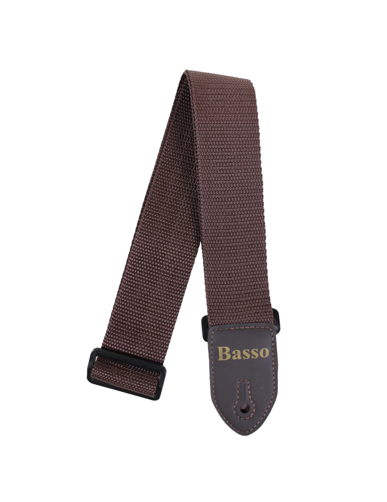 CORREA BASSO PARA GUITARRA Y BAJO MARRÓN 5cm