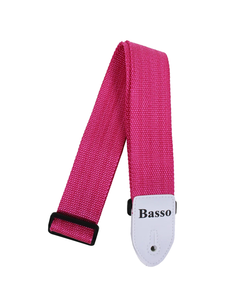 CORREA BASSO PARA GUITARRA Y BAJO ROSA 5cm