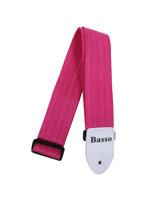 CORREA BASSO PARA GUITARRA Y BAJO ROSA 5cm