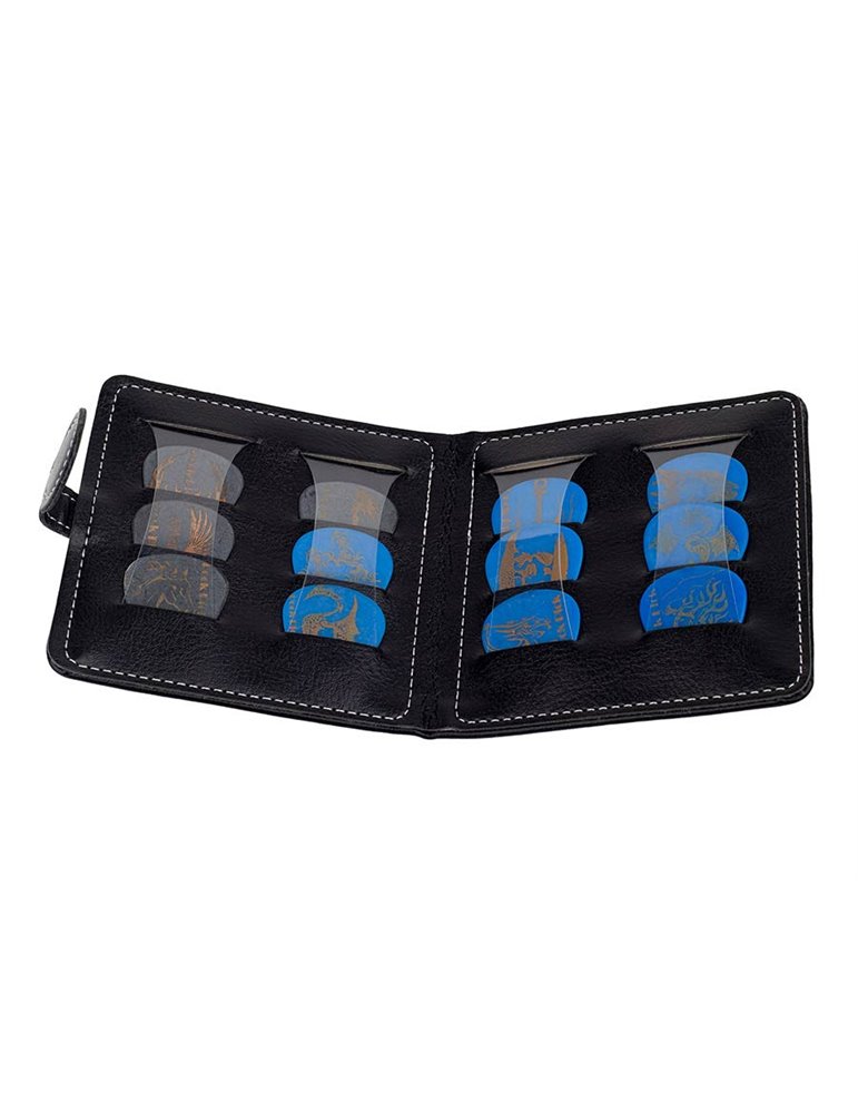 FUNDA BOSTON PARA PÚAS PVC NEGRO Y AZUL +12 púas