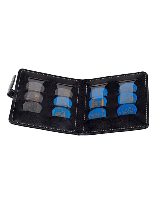 FUNDA BOSTON PARA PÚAS PVC NEGRO Y AZUL +12 púas