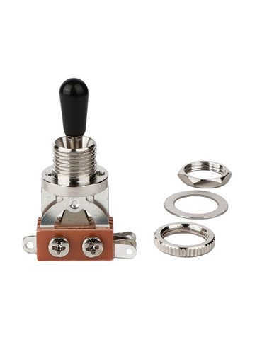 INTERRUPTOR BOSTON 3 VÍAS TAPA NEGRA NÍQUEL