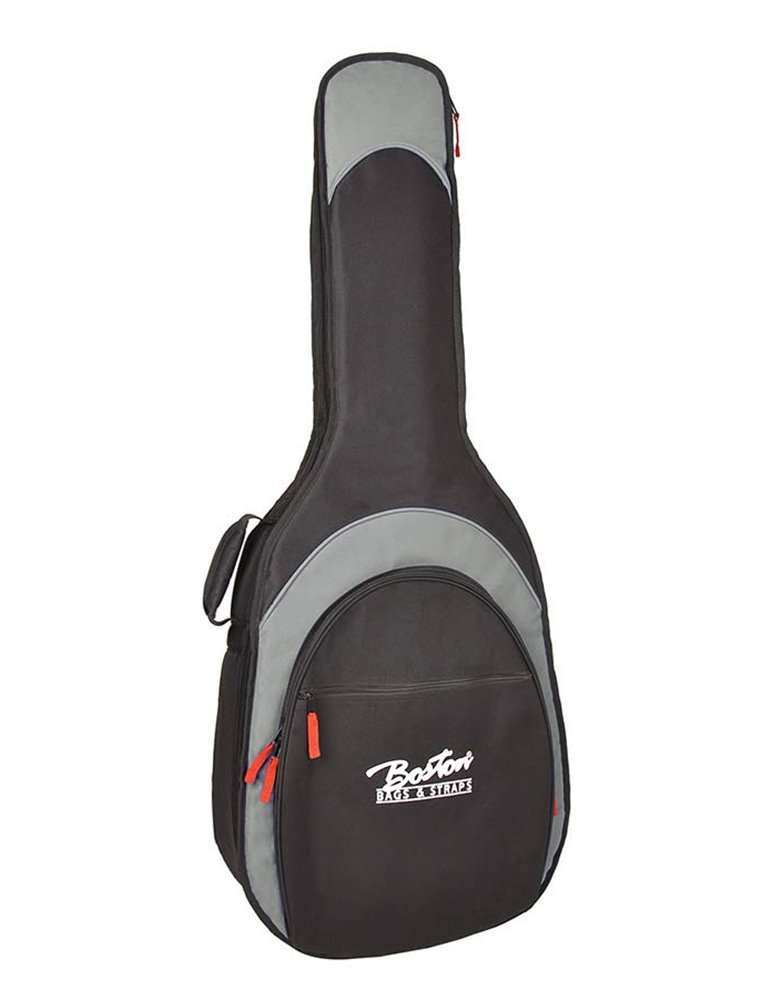 FUNDA BOSTON PARA GUITARRA ACÚSTICA 15 mm negro/gris