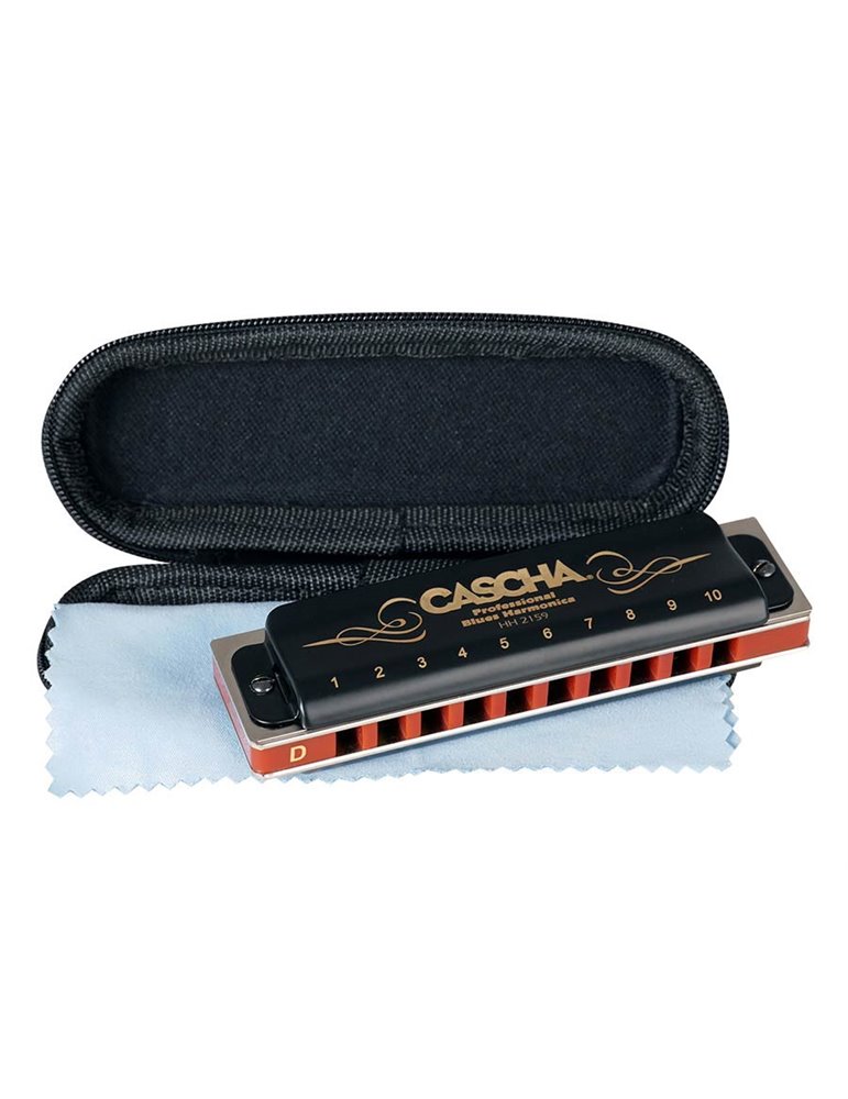 professional blues harmonica in D, incl. case and