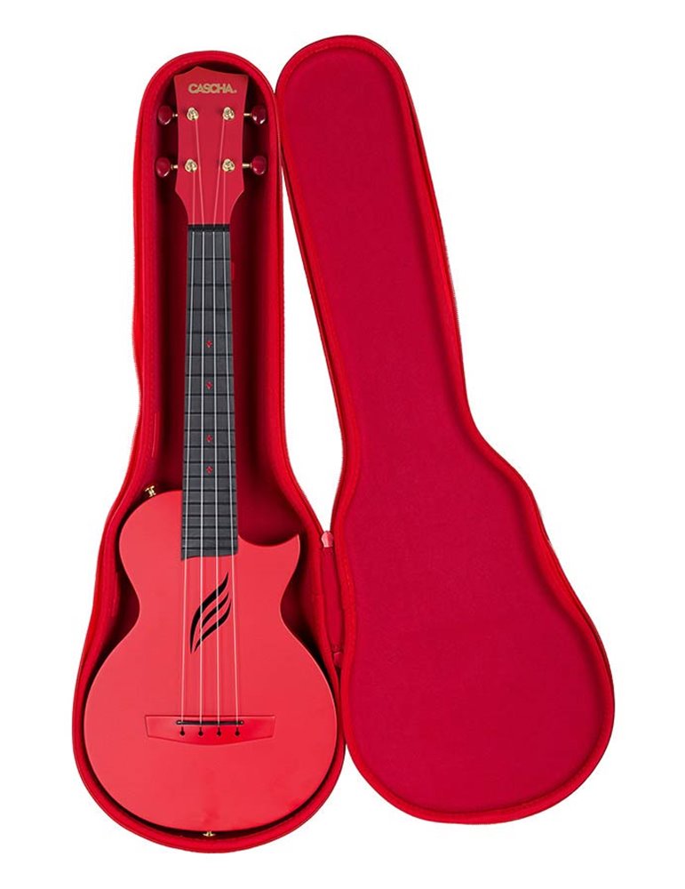 UKELELE DE CONCIERTO CASCHA ROJO DE FIBRA DE CARBONO