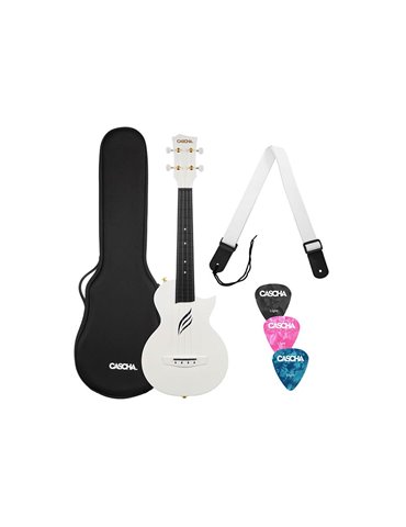 UKELELE DE CONCIERTO CASCHA BLANCO DE FIBRA DE CARBONO