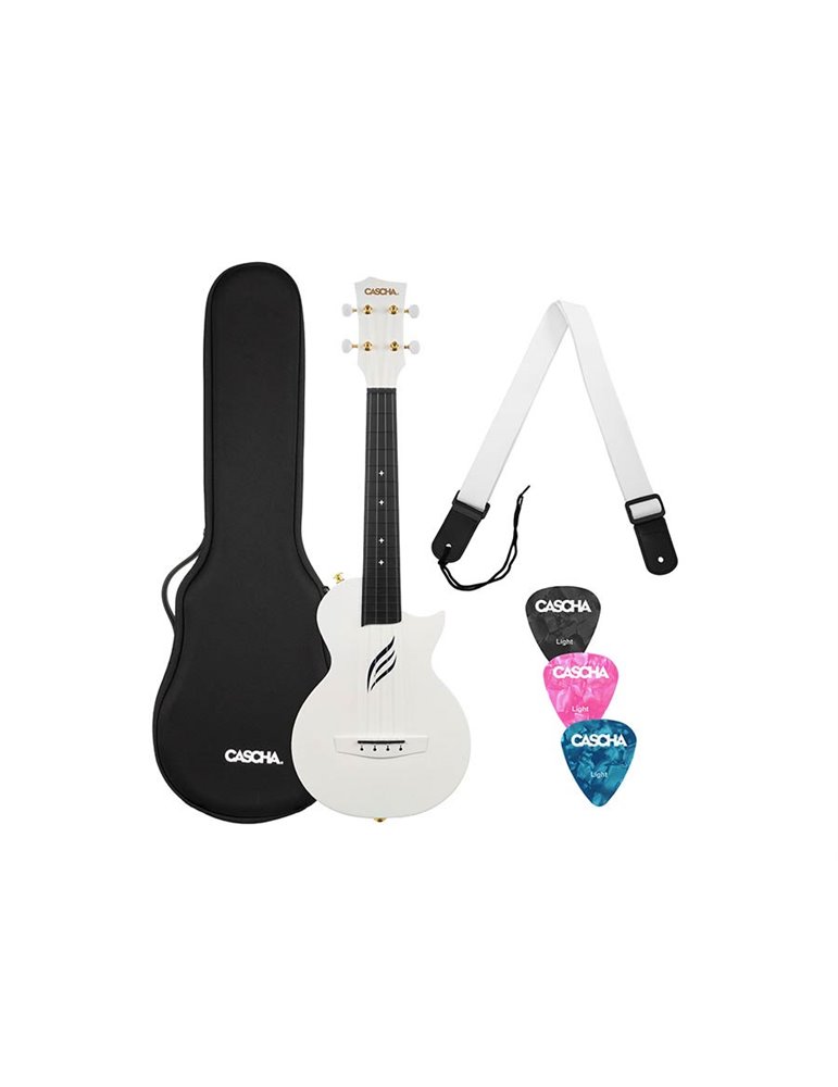 UKELELE DE CONCIERTO CASCHA BLANCO DE FIBRA DE CARBONO