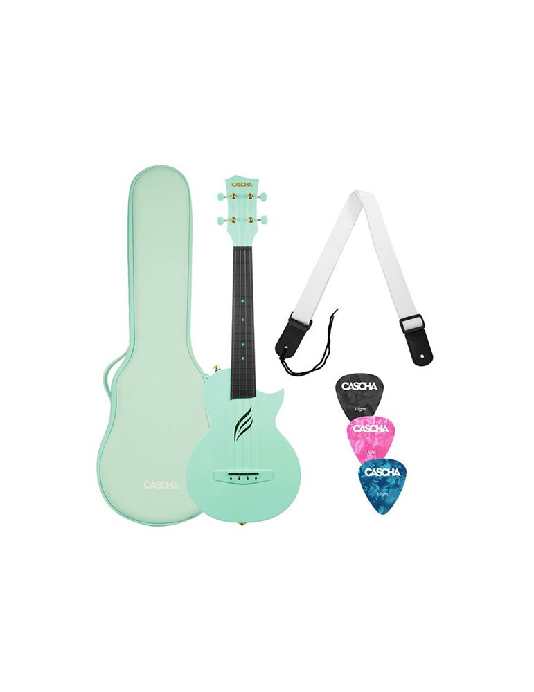 UKELELE DE CONCIERTO CASCHA VERDE DE FIBRA DE CARBONO