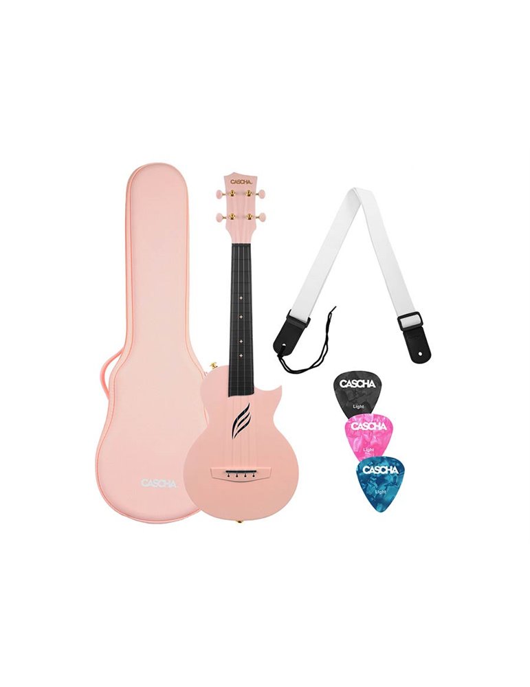 UKELELE DE CONCIERTO CASCHA ROSA DE FIBRA DE CARBONO