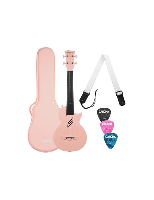 UKELELE DE CONCIERTO CASCHA ROSA DE FIBRA DE CARBONO