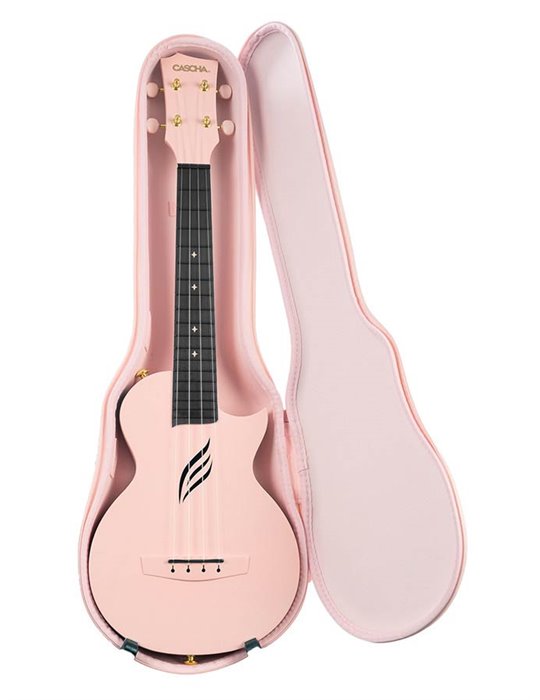 UKELELE DE CONCIERTO CASCHA ROSA DE FIBRA DE CARBONO