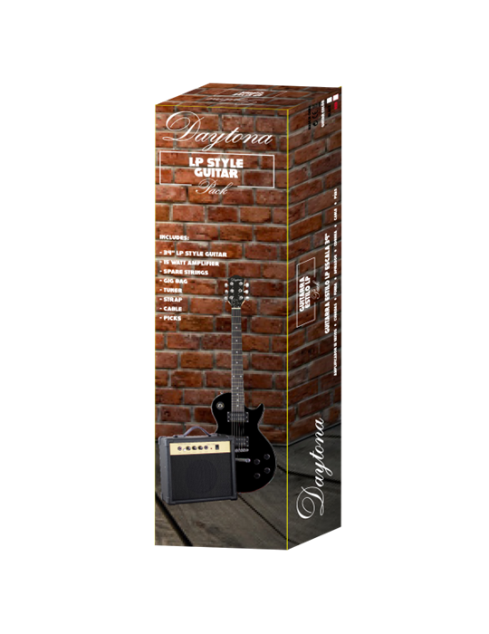 PACK DE GUITARRA ELÉCTRICA DAYTONA TIPO LES PAUL NEGRO