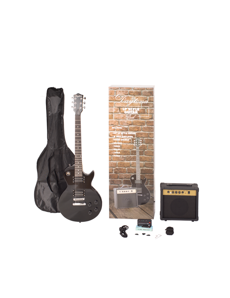 PACK DE GUITARRA ELÉCTRICA DAYTONA TIPO LES PAUL NEGRO