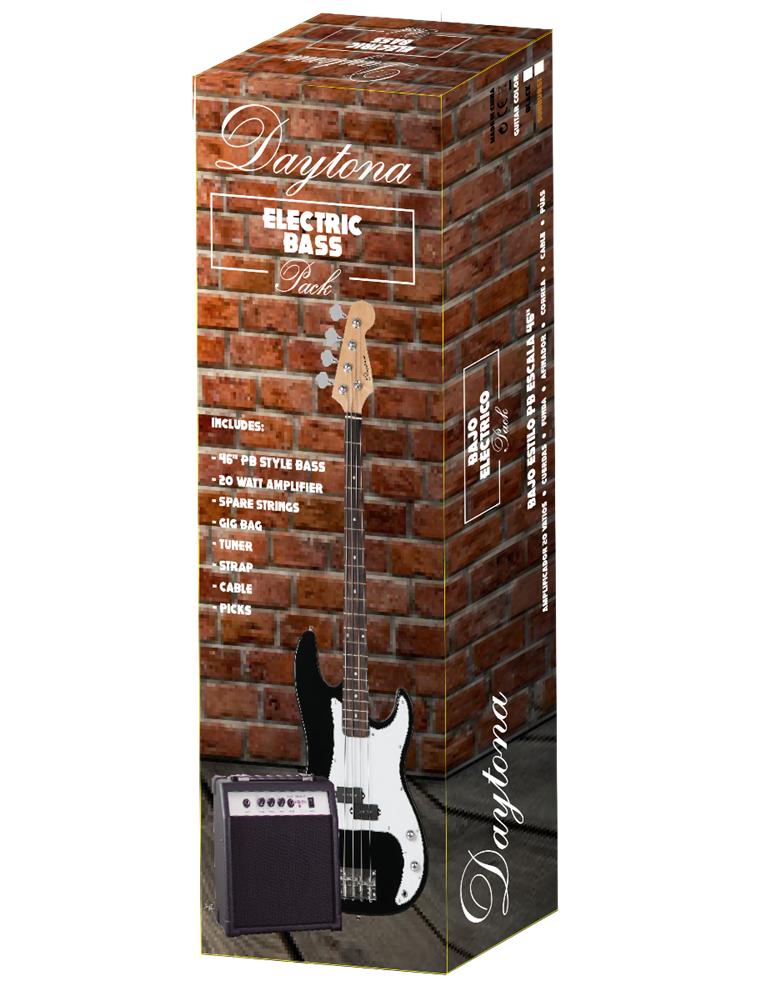 PACK BAJO ELÉCTRICO TIPO PRECISION DAYTONA PGBDBK NEGRO