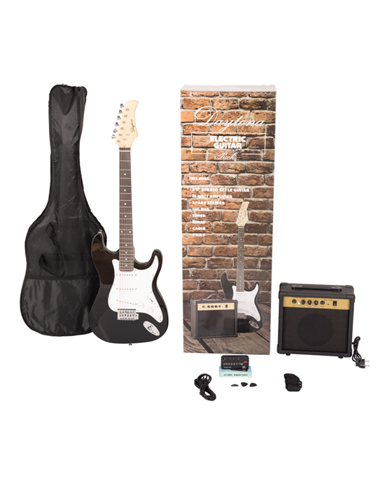 PACK DE GUITARRA ELÉCTRICA DAYTONA TIPO STRATOCASTER NEGRO