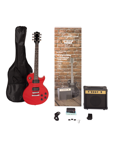 PACK DE GUITARRA ELÉCTRICA DAYTONA TIPO LES PAUL ROJO