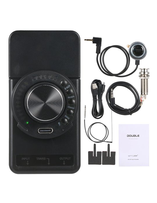 PREAMPLIFICADOR DE GUITARRA CLÁSICA Y ACÚSTICA CON CONEXIÓN BLUETOOTH, EFECTOS Y BATERÍA RECARGABLE