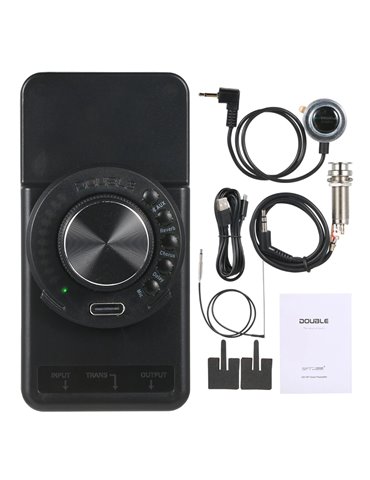 PREAMPLIFICADOR DE GUITARRA CLÁSICA Y ACÚSTICA CON CONEXIÓN BLUETOOTH, EFECTOS Y BATERÍA RECARGABLE PIEZO PLANO