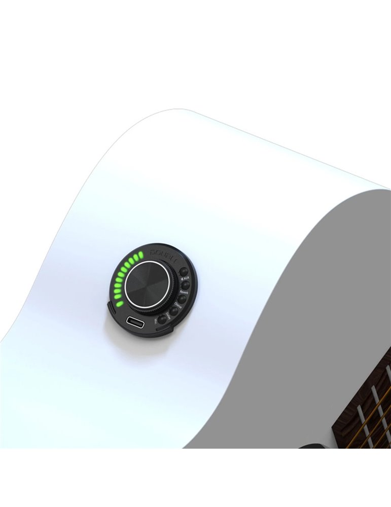 PREAMPLIFICADOR DE GUITARRA CLÁSICA Y ACÚSTICA CON CONEXIÓN BLUETOOTH, EFECTOS Y BATERÍA RECARGABLE PIEZO PLANO